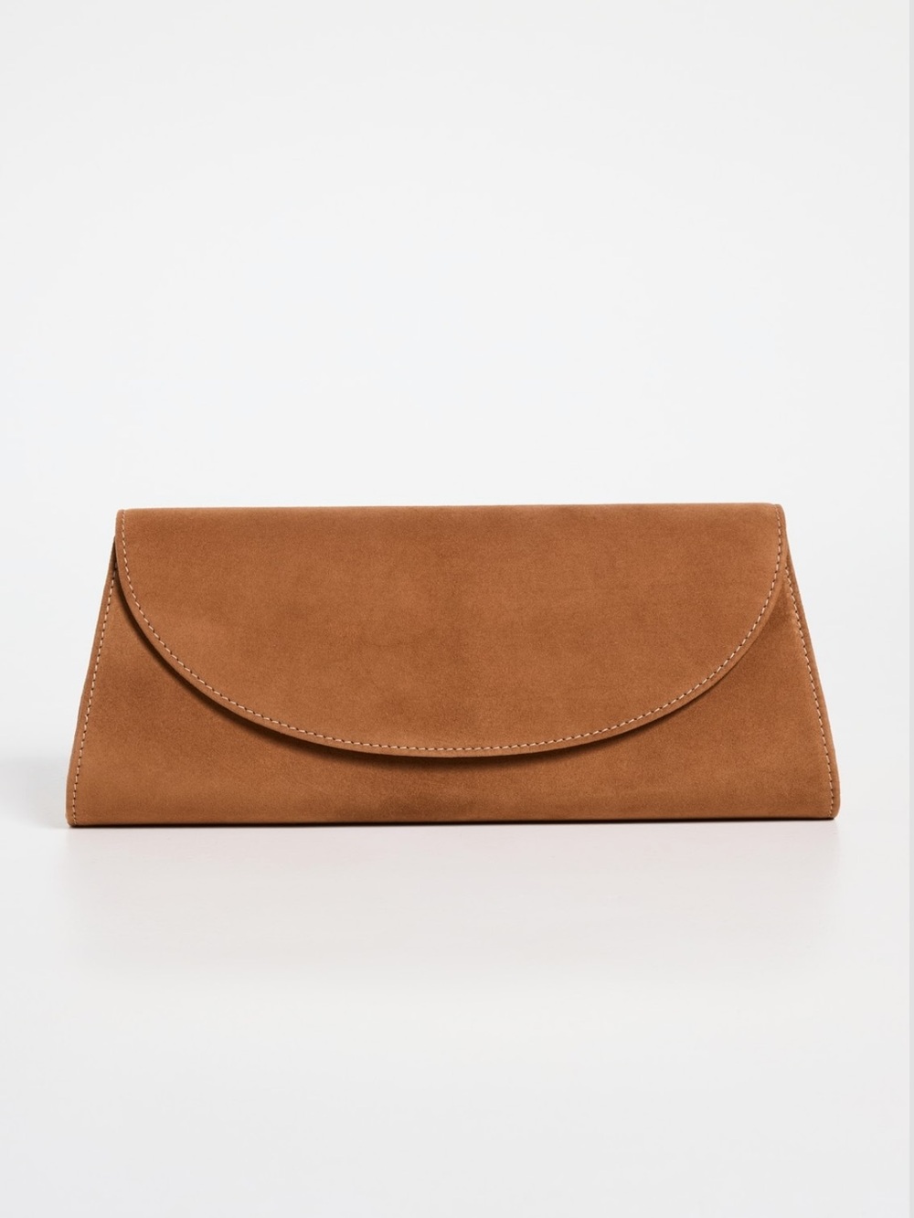 Sleek Brown Suede Flap Clutch